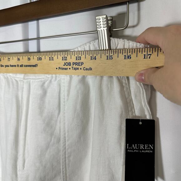 Lauren‎ Ralph Lauren White Linen Cargo Jogger Pants NWT Sz 12 Preppy Coastal - Picture 12 of 13
